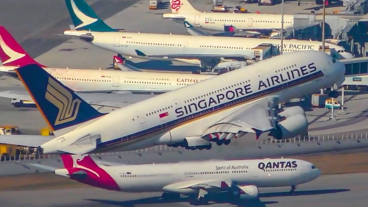 AWESOME Airbus A380 Action | Hong Kong Airport Plane Spotting