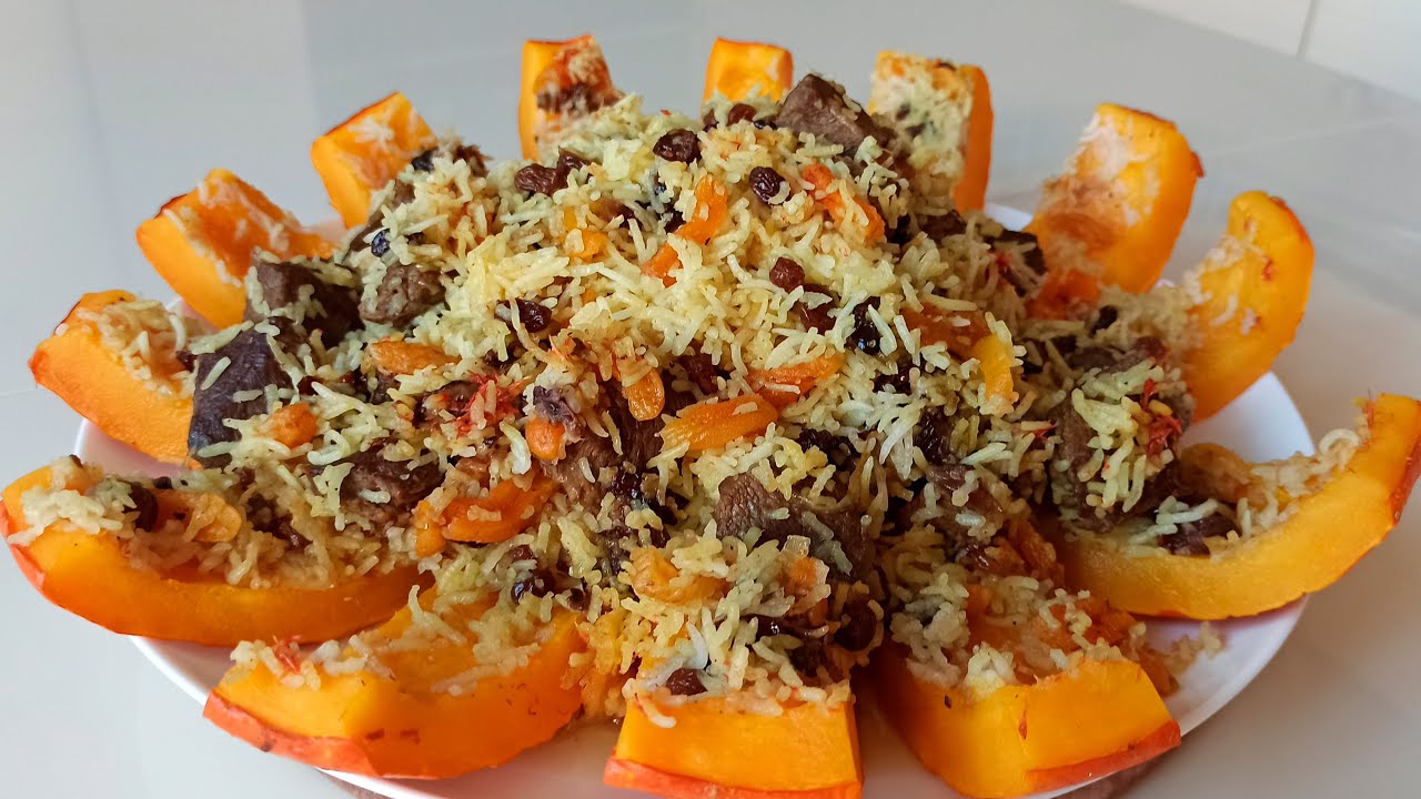 Плов в тыкве с сухофруктами и мясом!