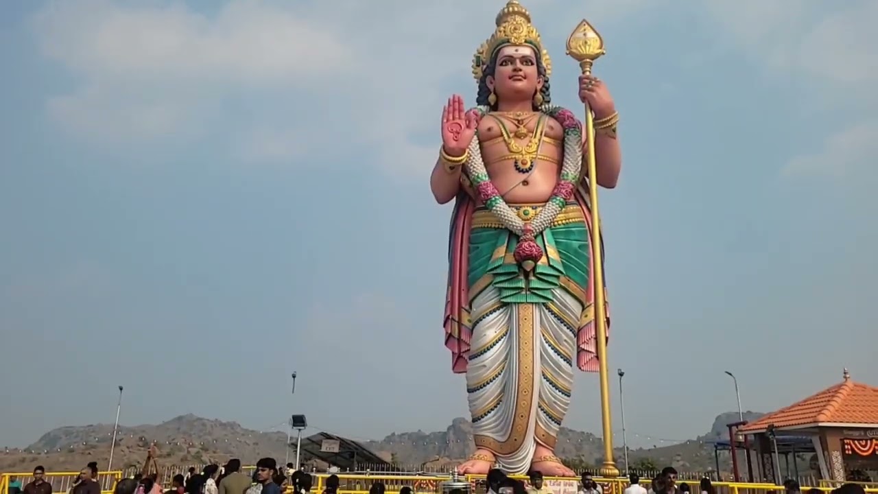 92 அடி உயர முருகன் சிலை - வேலூர் தீர்த்தகிரி மலை முருகன் கோவில்
