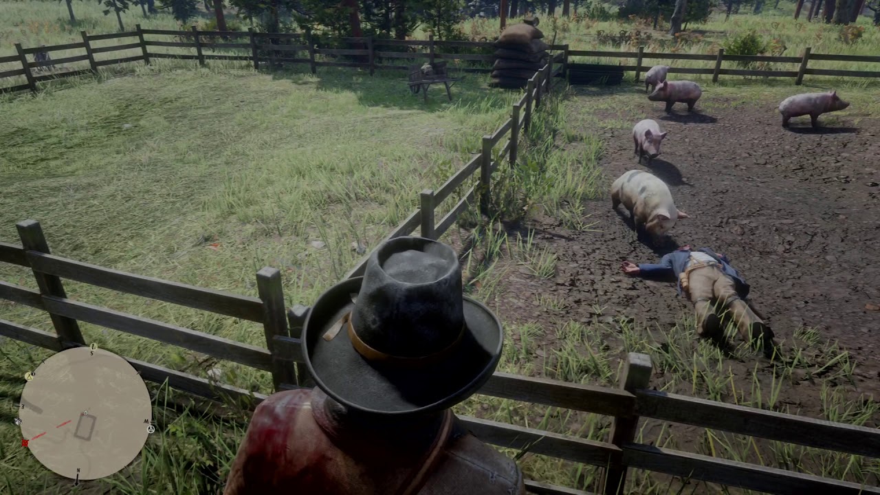 Red Dead Redemption 2 An die Schweine verf&uuml;ttert