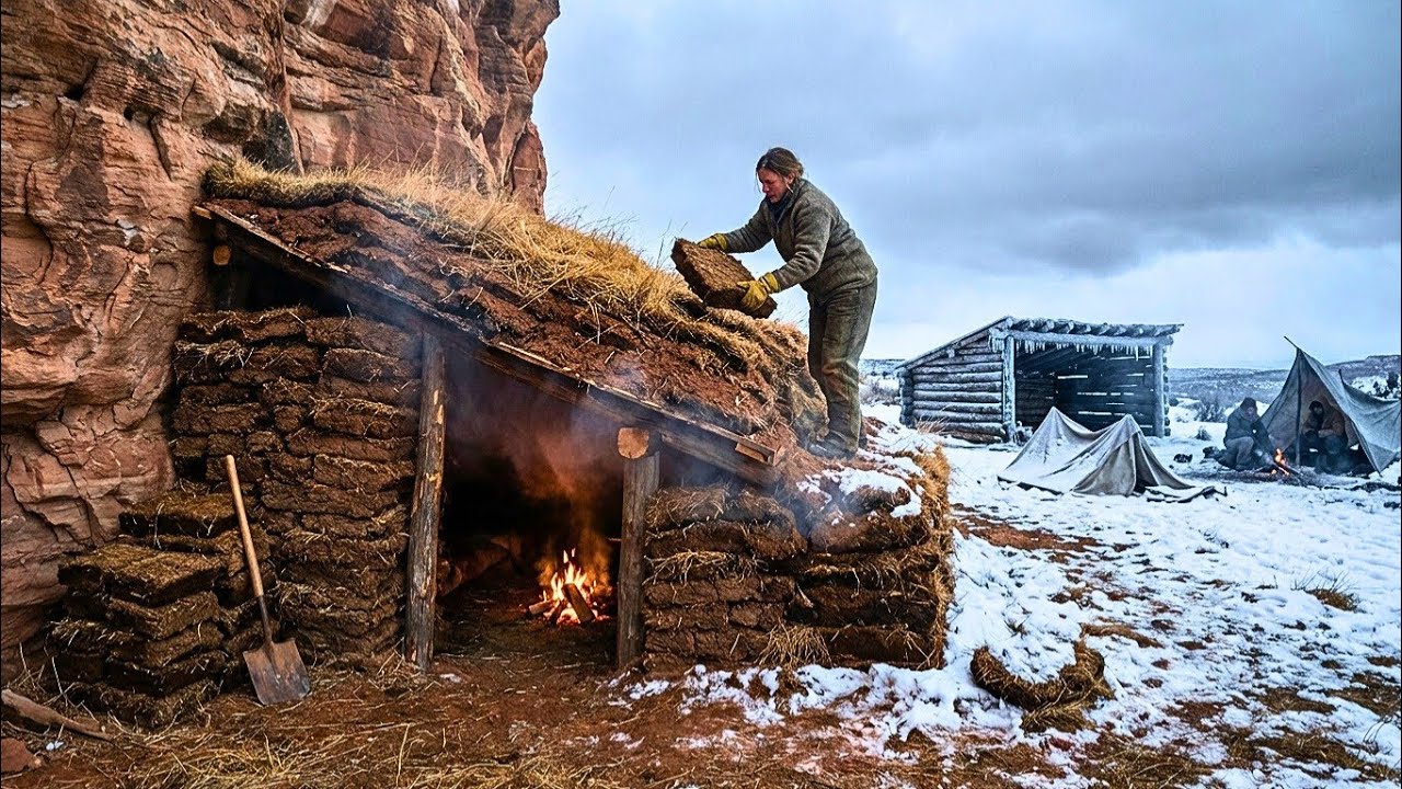 How a Sod-Covered Lean-To She Built Against a Cliff Held 69°F When Open Shelters Froze in Hours