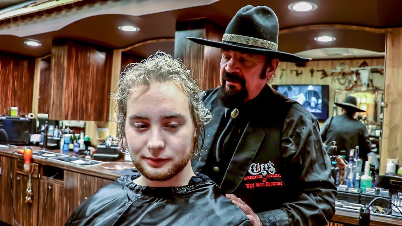 Curly Haircut Step by Step  — Cliffs Barber Corral Tutorial 7