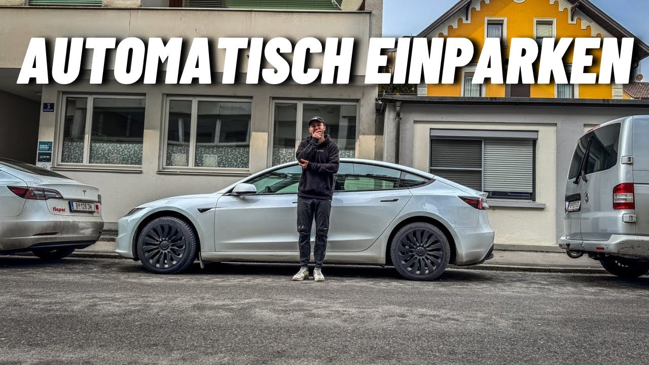 Automatisches einparken mit Tesla Model 3 Highland