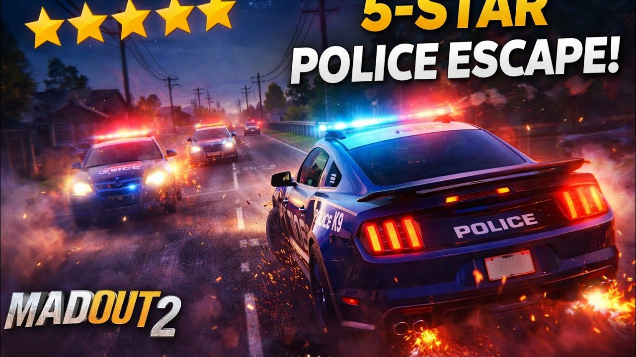 How Can I Escape 5 Stars in MadOut2? Police Mustang Chase