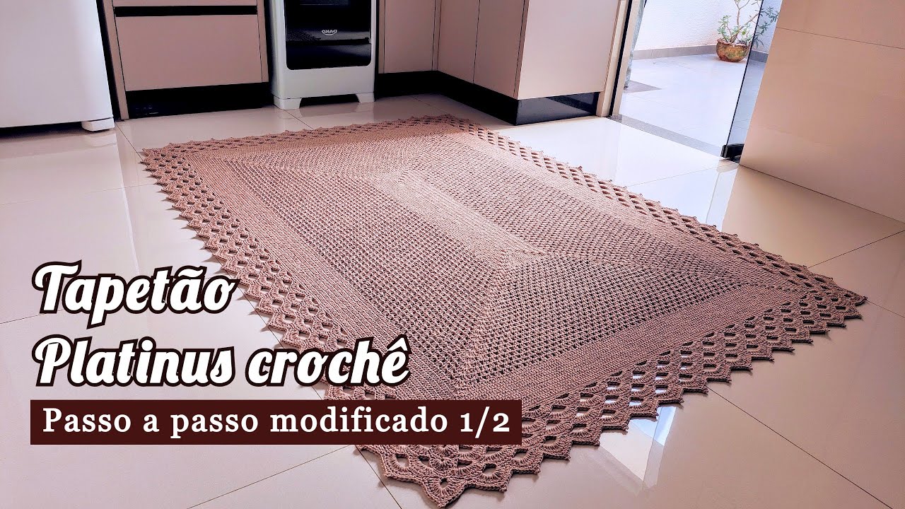 Tapet&atilde;o de sala quadrado PLATINUS em croch&ecirc;: Passo a passo simples e f&aacute;cil - 01