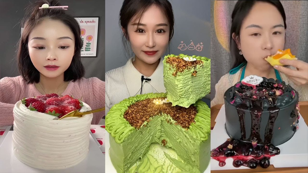 ASMR Chinese Eating Cheecake, Cream Cake || Kwai Dessert Mukbang