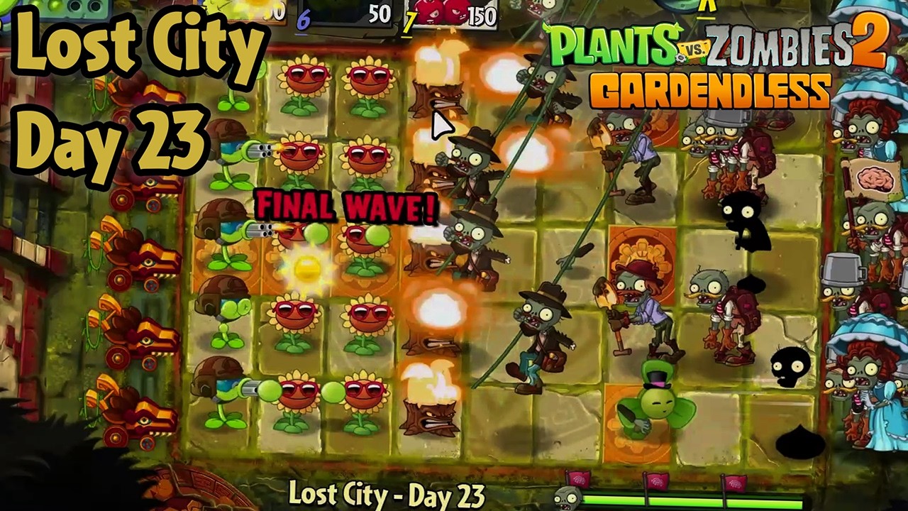 Lost City - Day 23 [PC] (Hardest difficulty) | Plants vs Zombies 2 Gardendless