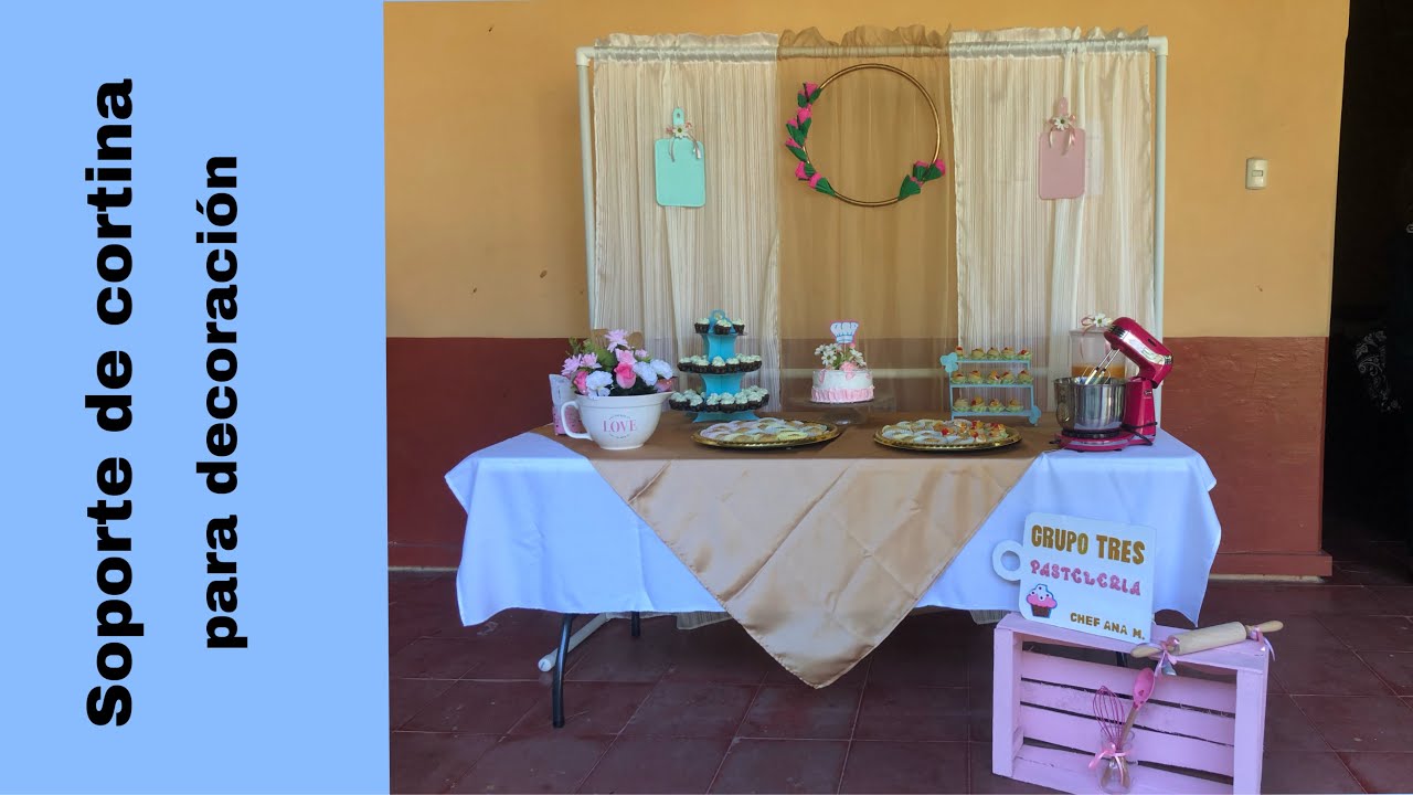 Base para cortina con tubos de PVC| Decoración