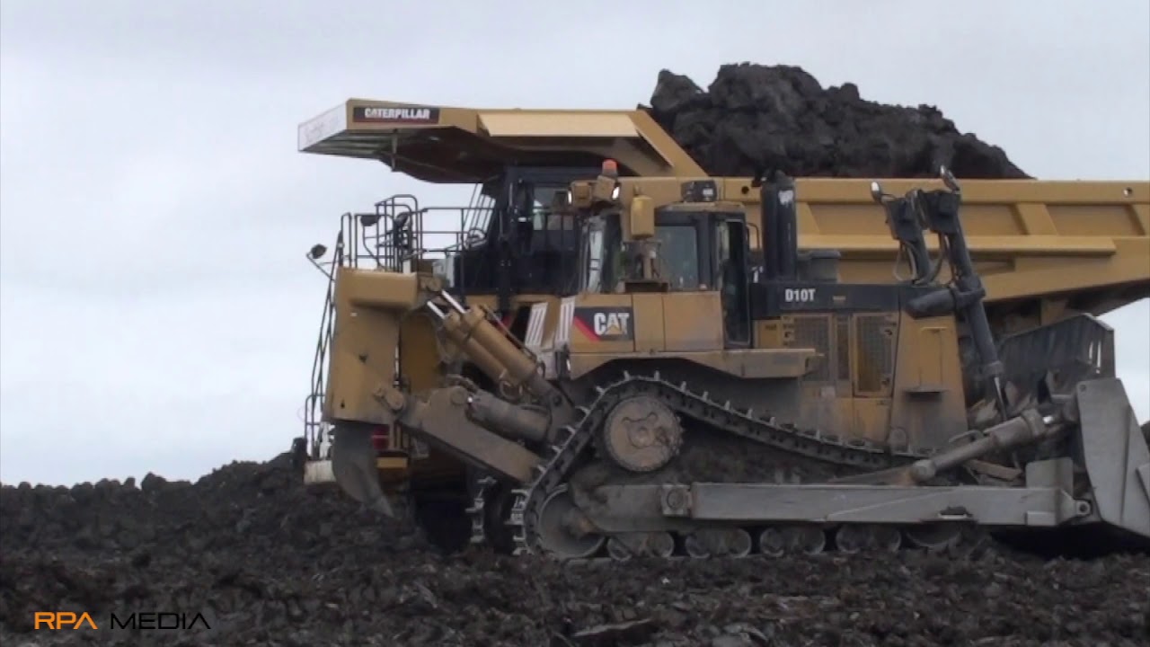Caterpillar D10T and D9T in opencast work