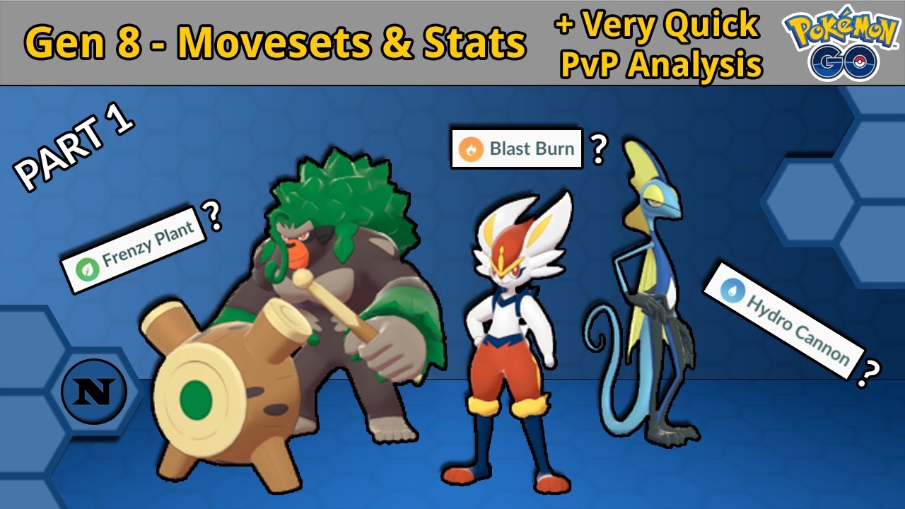 Gen 8 - Fully Evolved Pokemon Movesets & Stats + Very Quick PvP Analysis  Part 1  |  Pok&eacute;mon Go