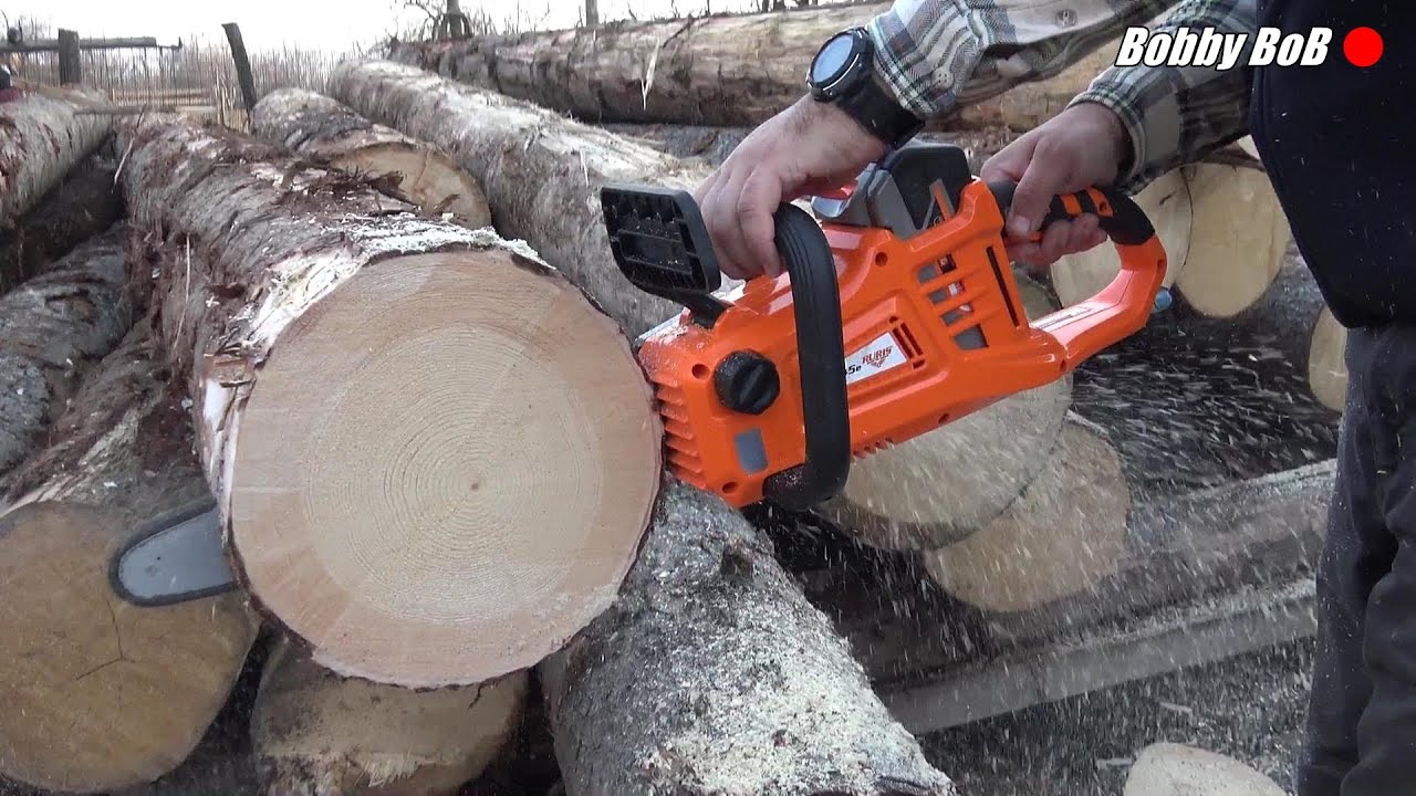 PROBA de taiere peste grosimea maxima / Drujba cu acumulator Ruris / battery chainsaw TEST