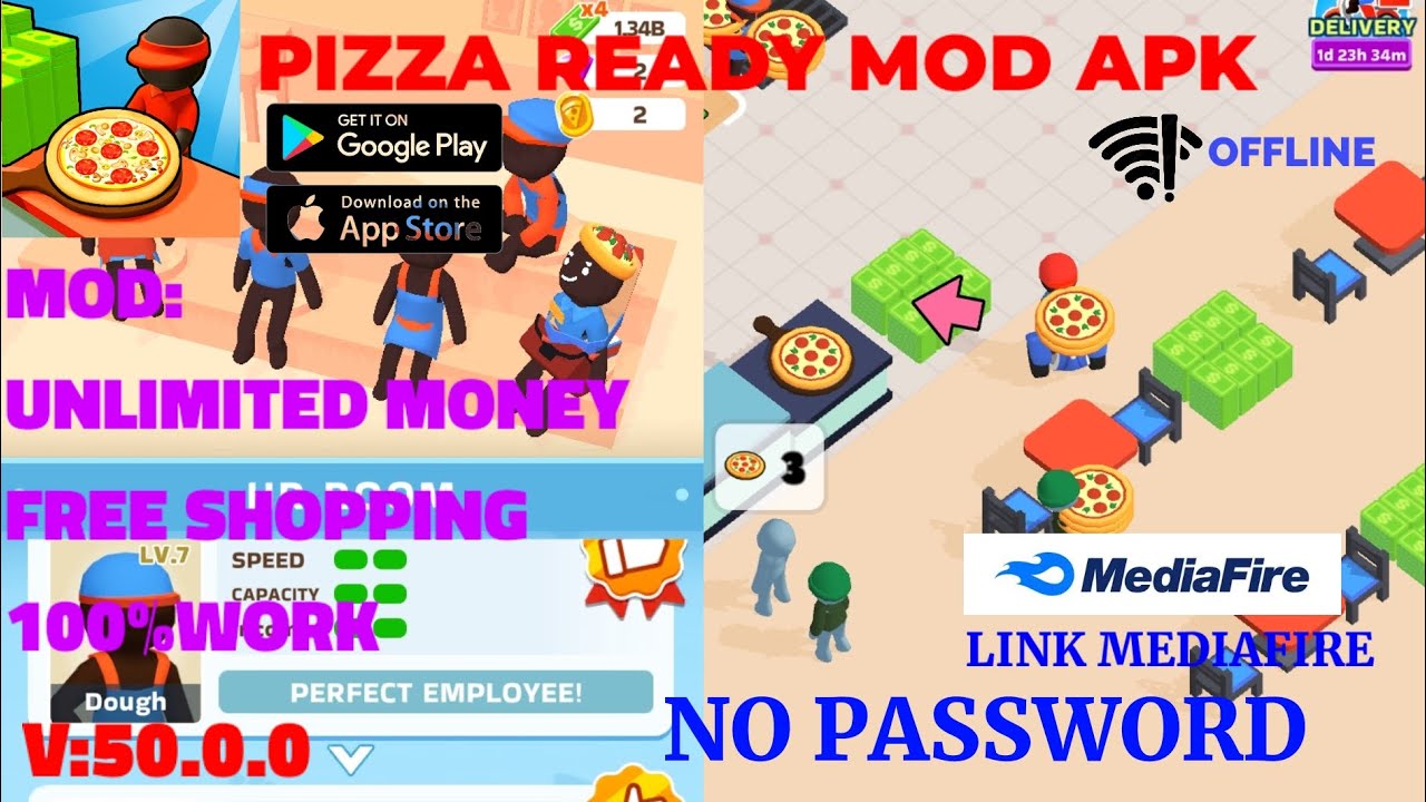 Pizza Ready Mod Apk Terbaru V:50.0.0-Link MediaFire No Password -Unlimited Money-100% Work