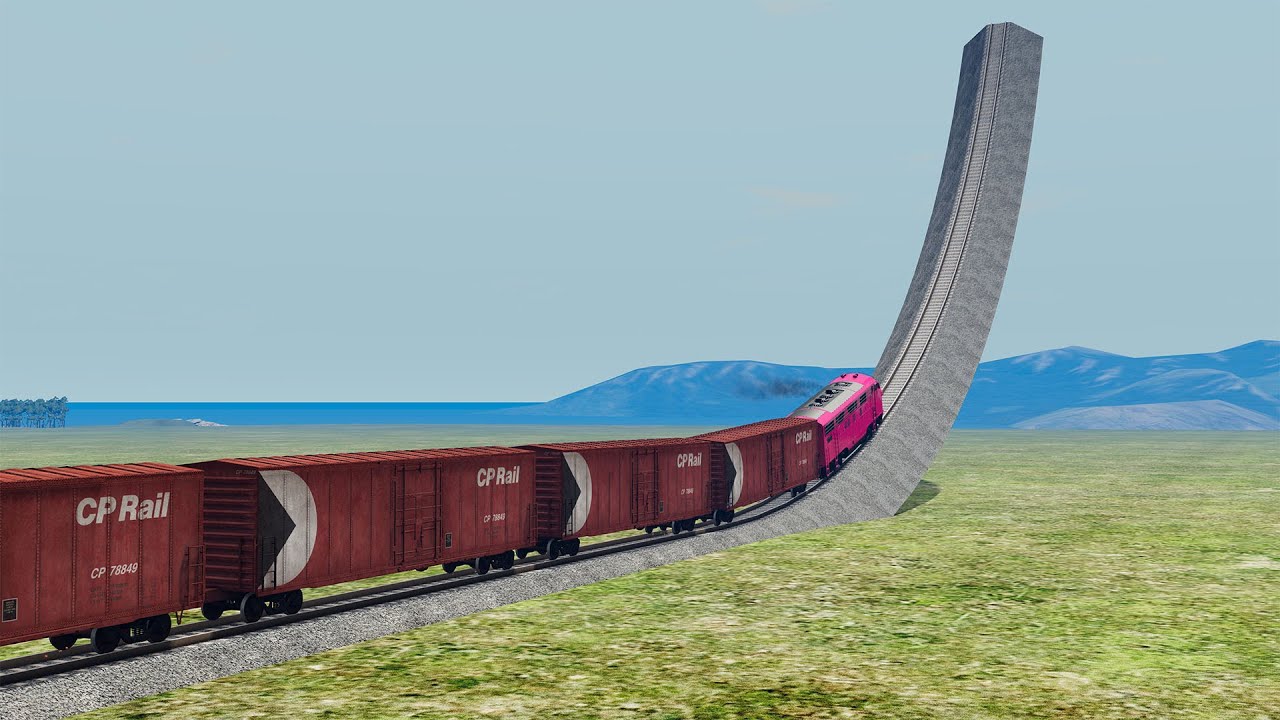 Trains vs Giant Ramp High Speed Jumps 13 - BeamNG.drive | BeamNG High Speed