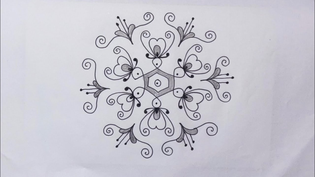 Attractive and easy  rangoli design for daily rangoli💐💐💐