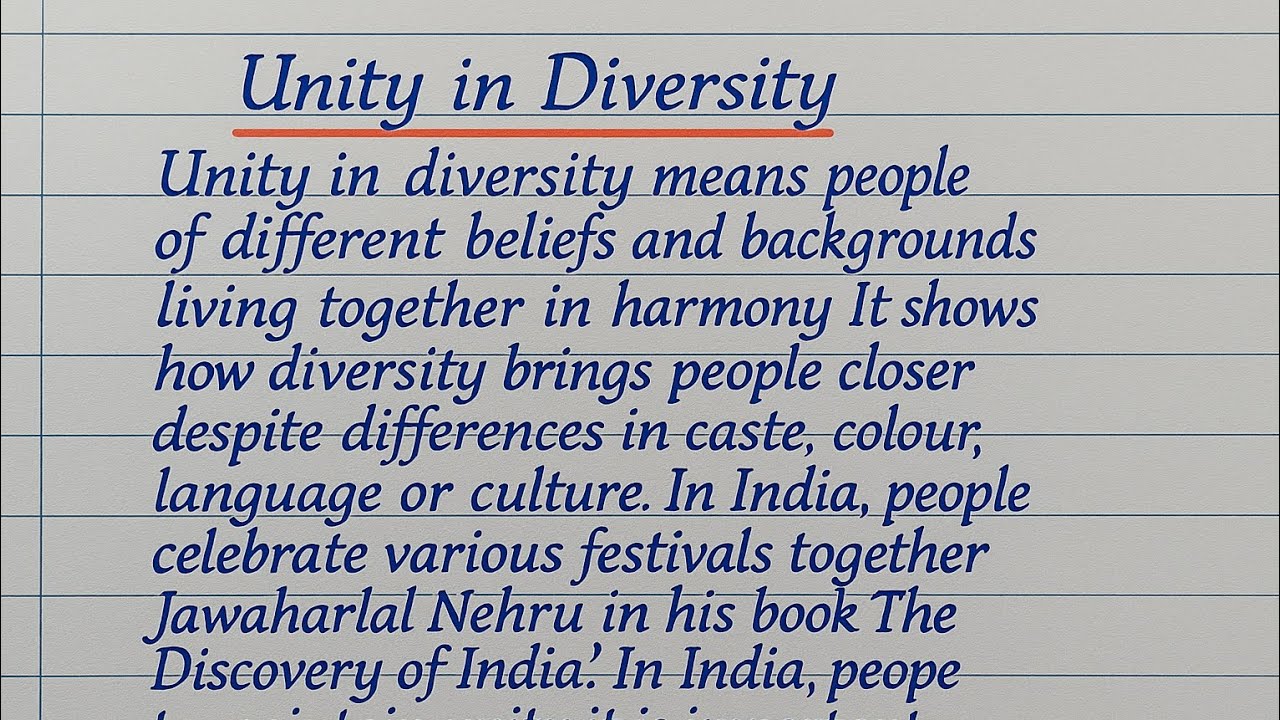 Unity in Diversity Essay 100 Words in English