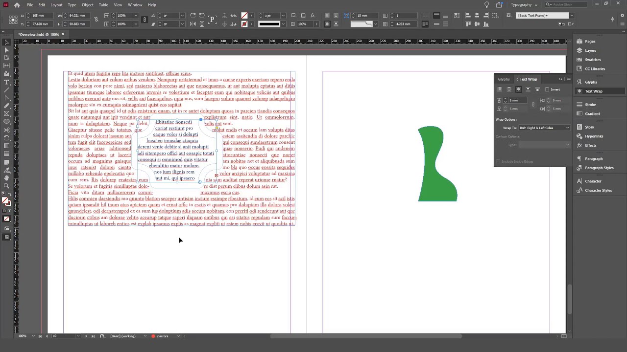 Adobe InDesign CC 2020: Text Wrap