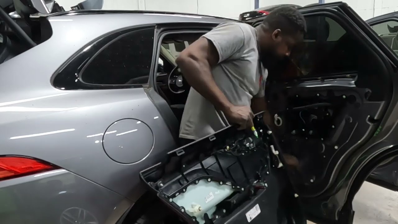 How to take off the back door trim panel/handle & door glass from off a 2020 jaguar F PACE