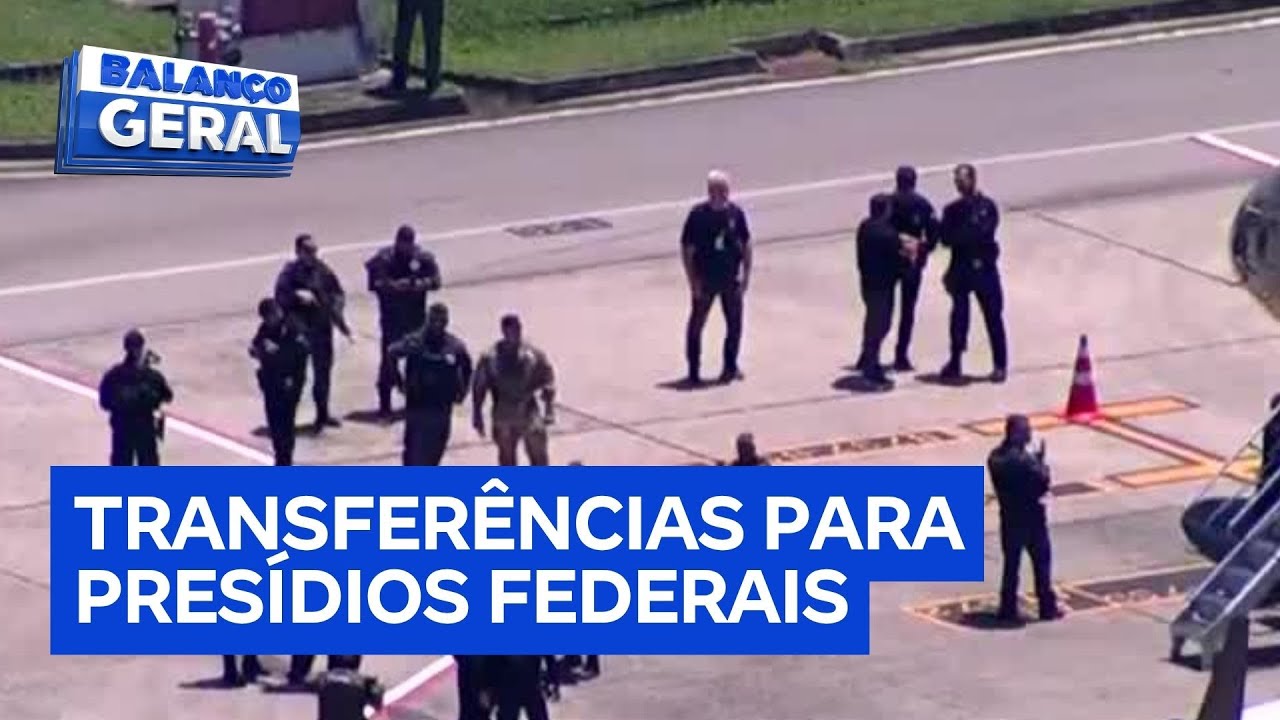 Polícia realiza transferência de sete líderes de facções criminosas do RJ para presídios federais