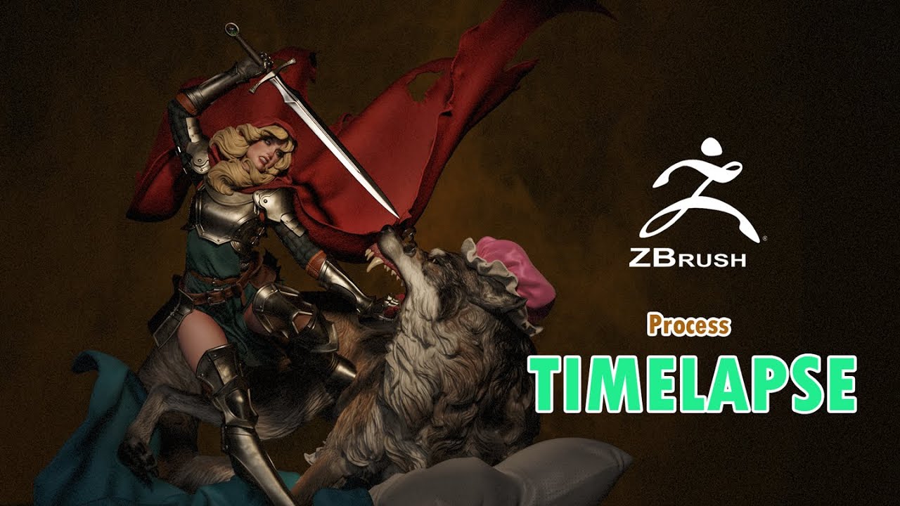 Zbrush timeplapse | How I make a Little Red Riding Hood | 3D Statue