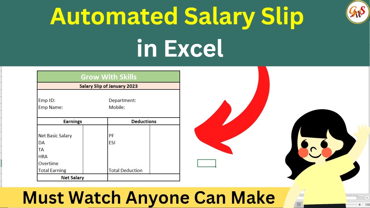 Excel Magic: Create Automated Salary Slip in Excel Like a Pro! @GrowWithSkills