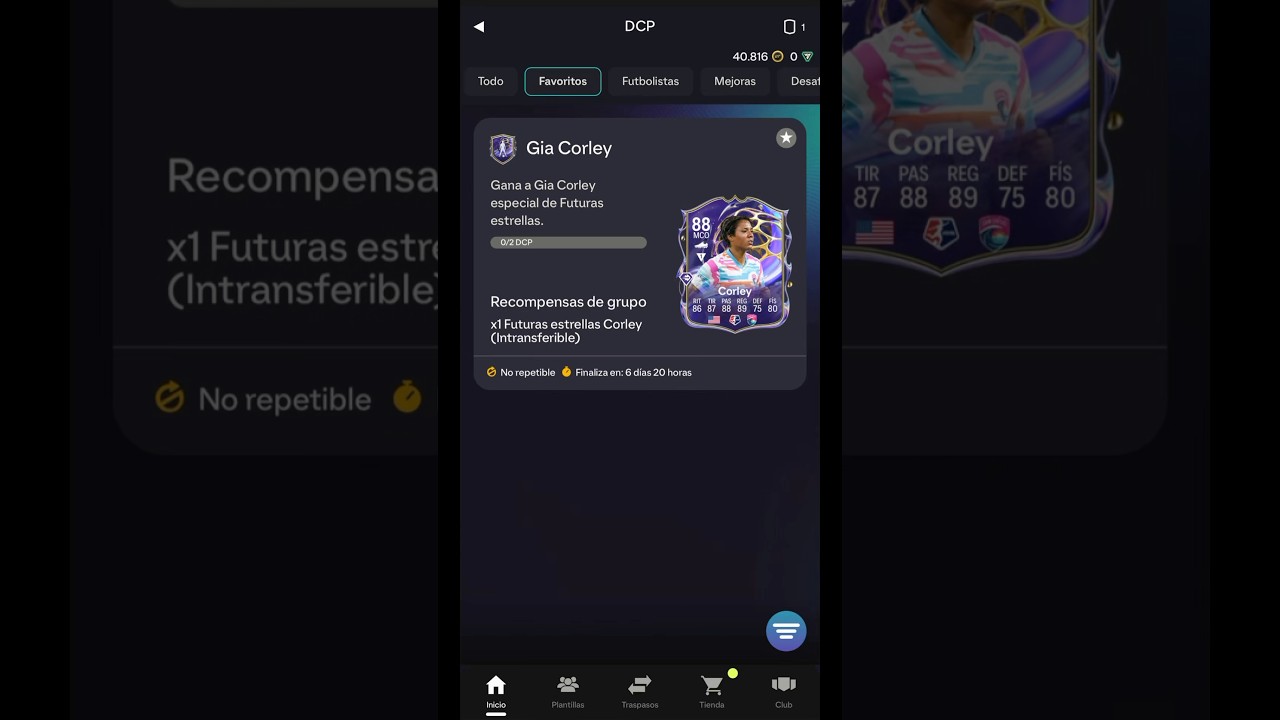 Nuevo sbc *GIA CORLEY FUTURAS ESTRELLAS* &iexcl;Razonable! ✅😬 #fc26 #futurestars #especial #evento #sbc