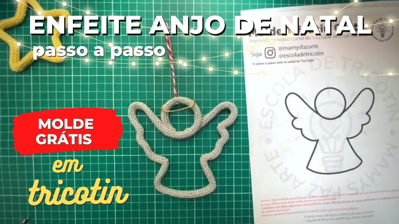 ENFEITE DE NATAL ANJINHO EM TRICOTIN | Faça e Venda Tricotin Passo a passo completo!
