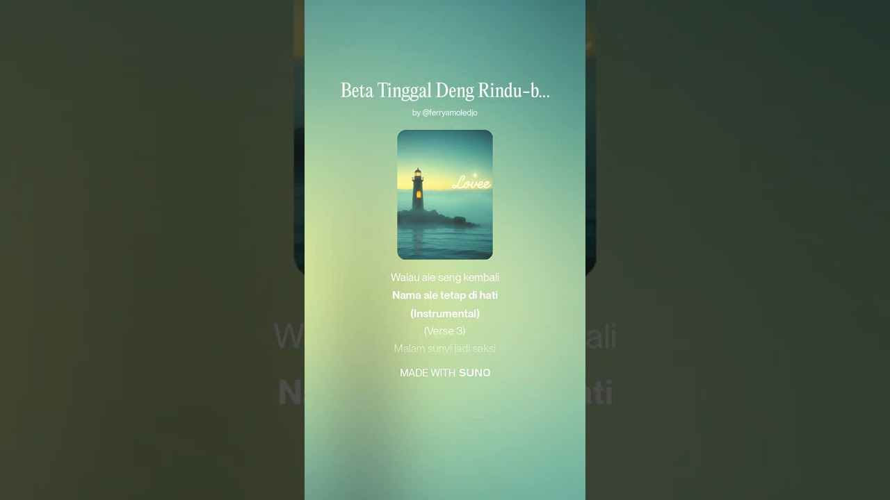 Lagu Ambon terbaru #beta tinggal Deng rindu -  cipt-Ferry Moledjo 