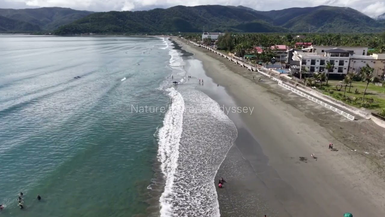 Morning Magic: Stunning Drone Views of Sabang Beach, Baler Aurora