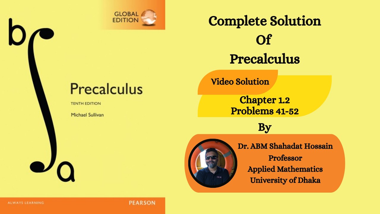 Precalculus Chapter 1.2 Solutions | Problems 41-52 | Michael Sullivan 10th Edition