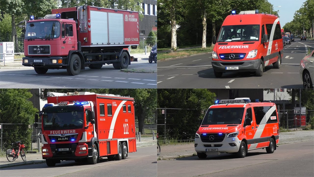 [Hochausbrand in Spandau!] Einsatzfahrten Berliner Feuerwehr zum Großeinsatz in Berlin Staaken