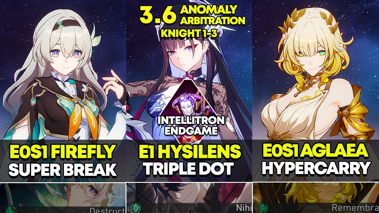 E0S1 Firefly & E1 Hysilens & E0S1 Aglaea | Рыцарь арбитража аномалии 1-3 | Honkai Star Rail 3.6