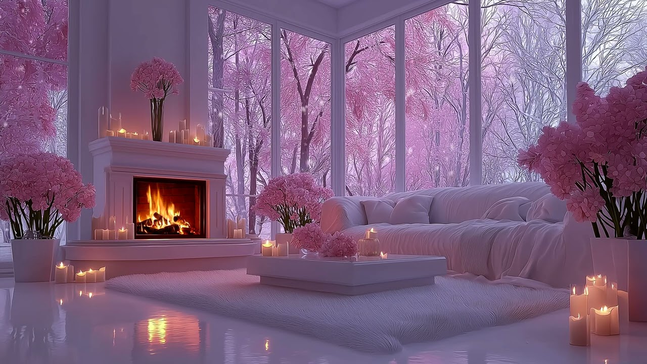 🔥🎼 Cozy Piano Fireplace Lounge | Gentle Piano & Warm Fire Sounds for Calm Focus, Relaxation & Sleep
