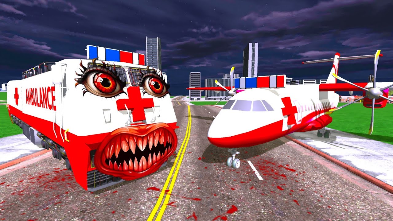 Ambulance Plane vs Ambulance Train in Indian Bikes Driving 3d