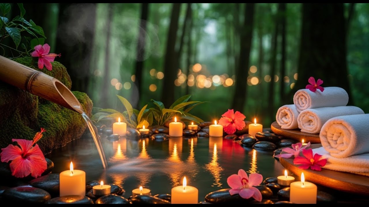 Healing Piano with Bamboo Water Sounds 🌿 Stress Relief, Calm Anxiety & Depression
