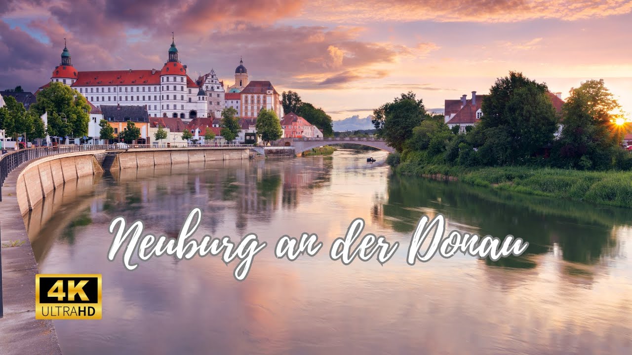 Neuburg an der Donau, Germany Evening Walking Tour - 4K 60fps