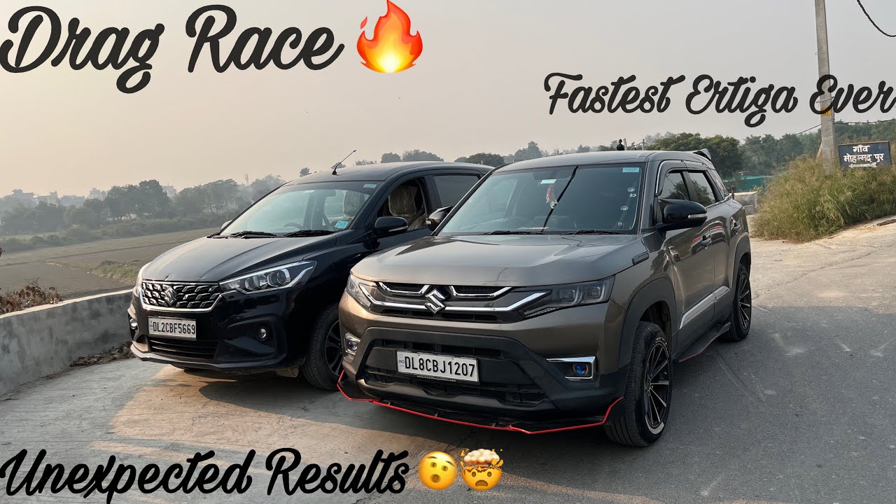 Drag Race : Ertiga v/s Brezza🔥🫨 | must watch before buying brezaa | shocking results🤯
