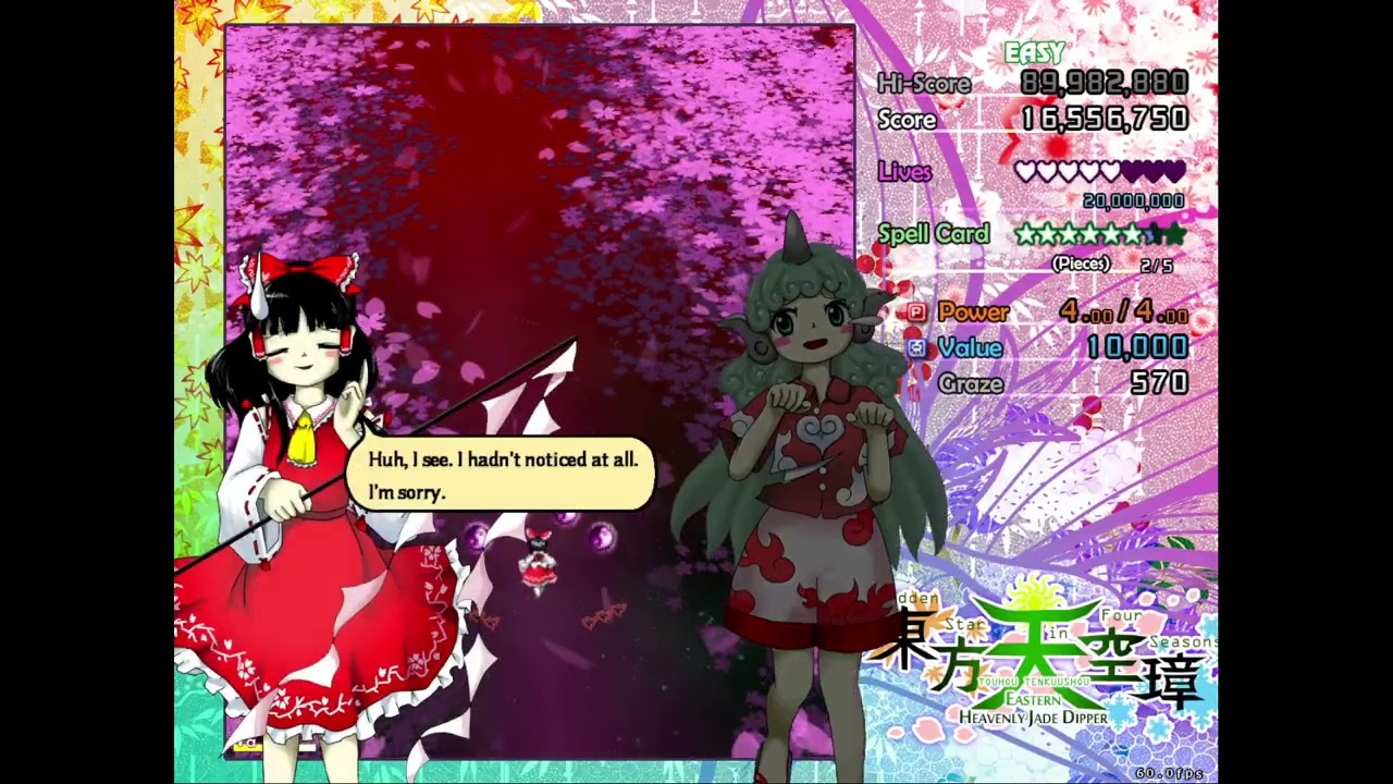 Reimu Autumn Easy 1CC - Touhou: Hidden Star in Four Seasons [東方天空璋 - 霊夢 秋 イージー 1CC]