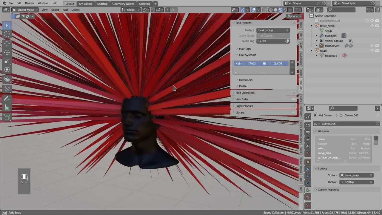 Hair for games made easy  with Geometry Nodes