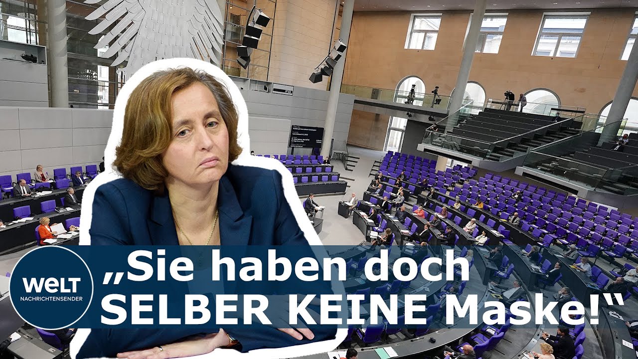 MASKENPLFICHT IM BUNDESTAG: Beatrix von Storch bekommt Ordnungsruf von Bundestagspräsident Schäuble