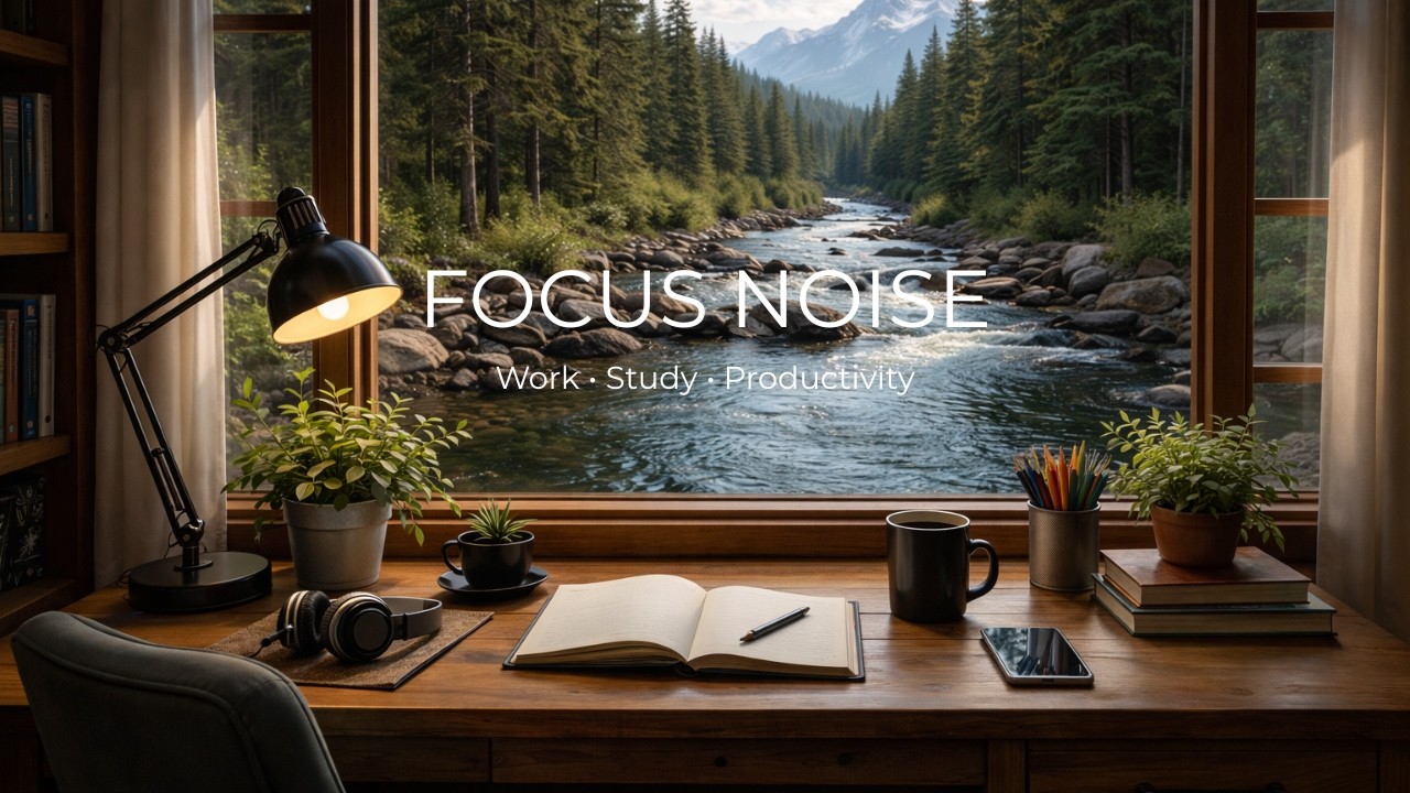 Mountain River View for Focus & Study | 6 Hours