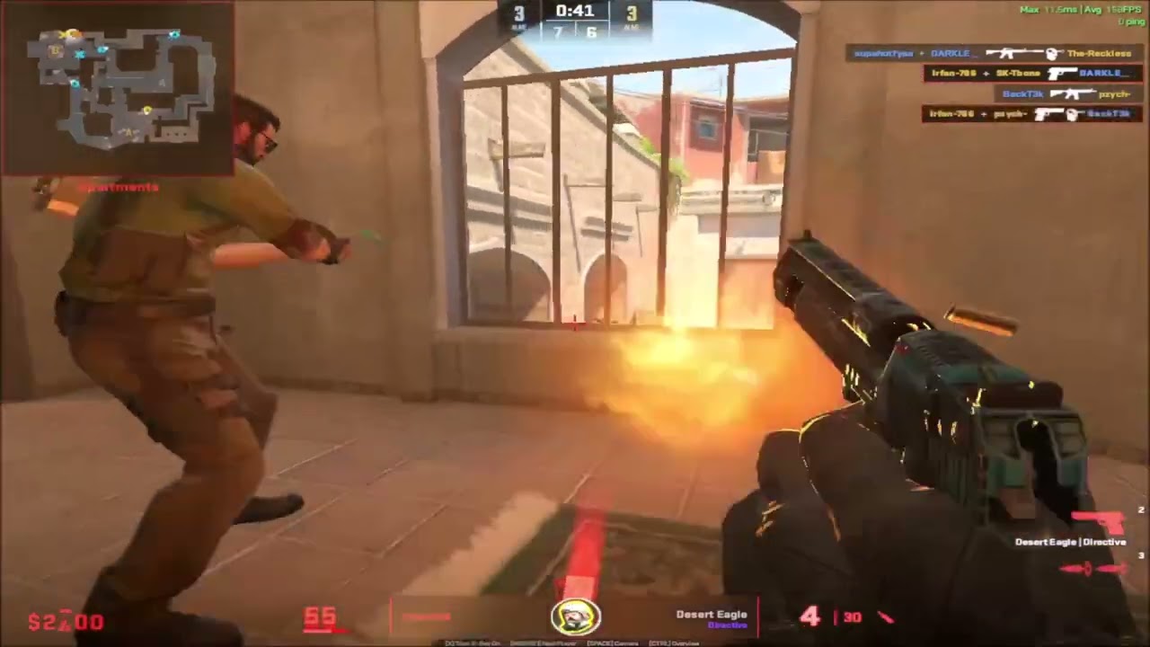 cs2 Irfan faceit eco ace mirage