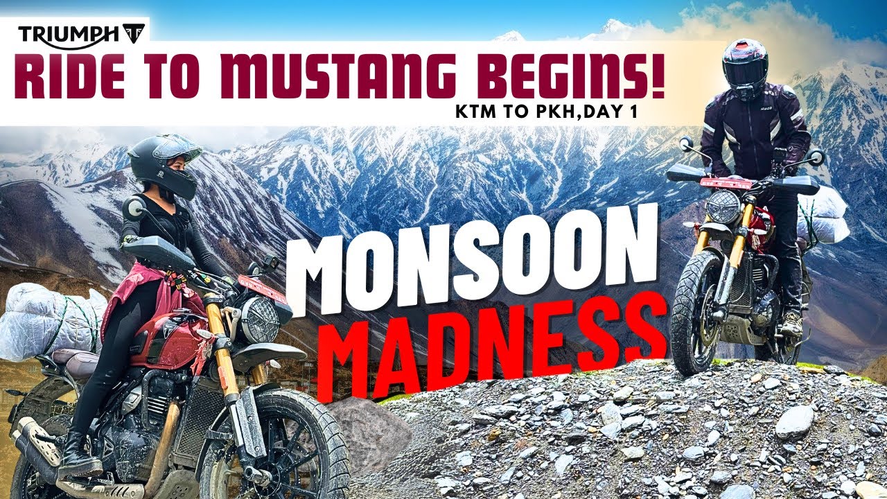 Mustang Ride Day 1 🇳🇵 | Kathmandu to Pokhara on Triumph 400x with Indian Bro! | Mid Hill Rider