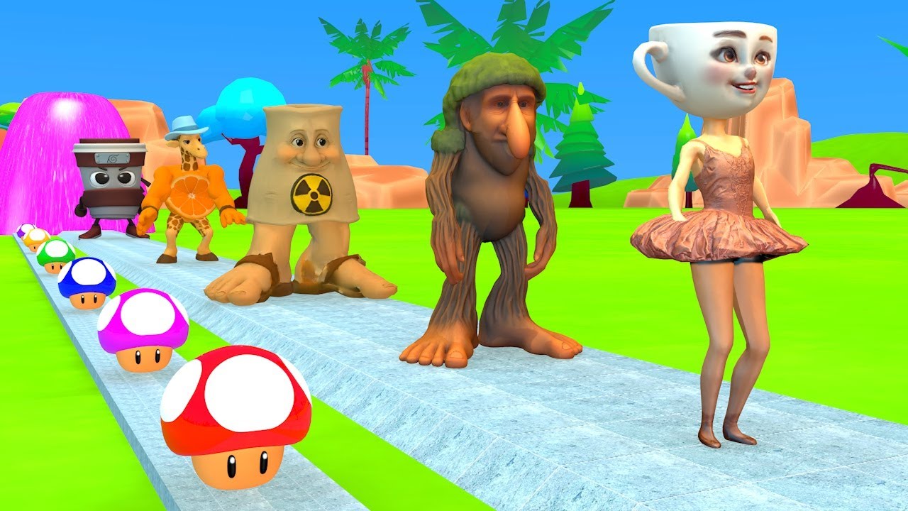 Long Slide Game With Cow Elephant Gorilla Hippopotamus Tiger 3d Animal Game Funny 3d Animals