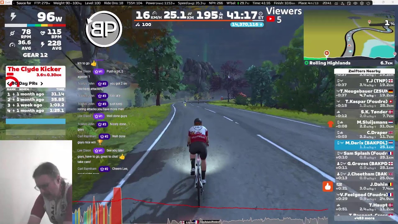 Zwift - Club Ladder Backpedal Platinum vs Foudre Camembert