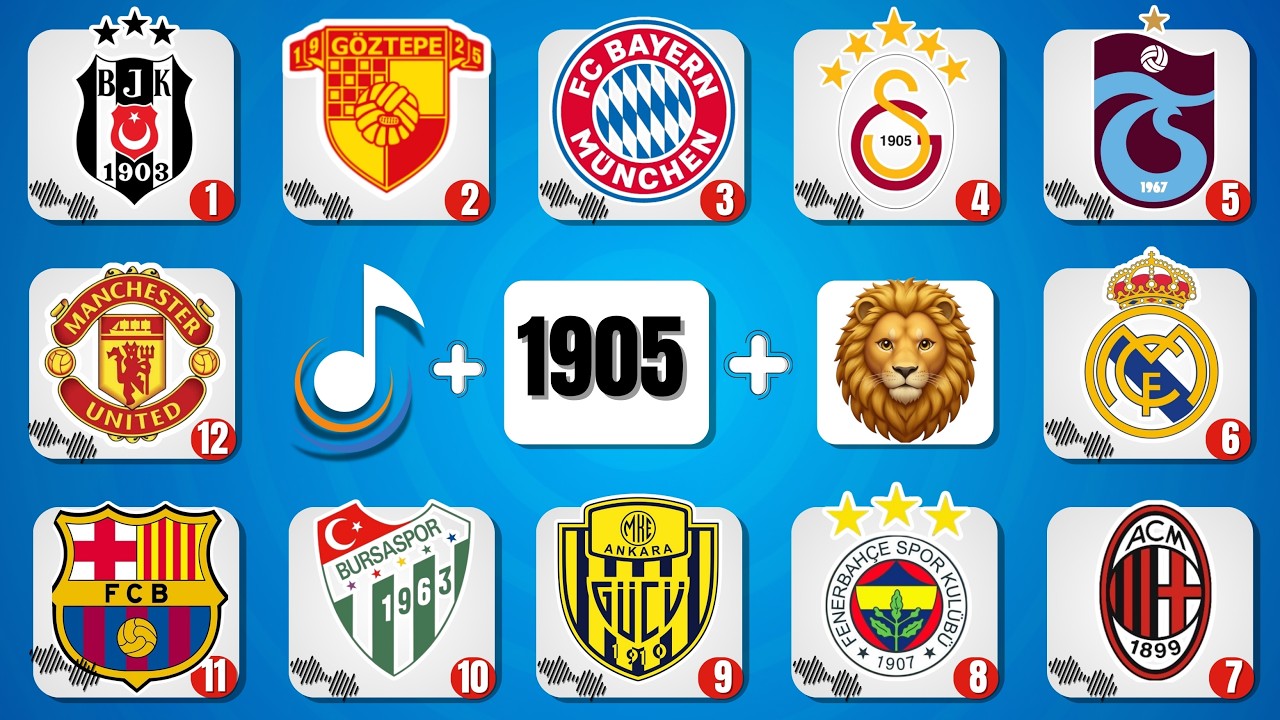 ⭐ TAKIMI TAHMİN ET! ⚽🎵 ŞARKI + SEMBOL + YILDAN BULABİLİR MİSİN? | EN ZOR FUTBOL QUIZ 🔥
