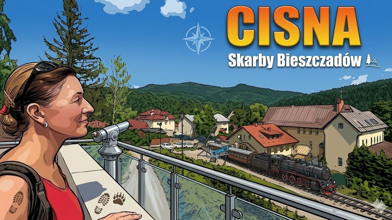 Cisna – wieś w Polsce położona w woj podkarpackim; atrakcje Cisnej / Bieszczady (wersja komiksowa)