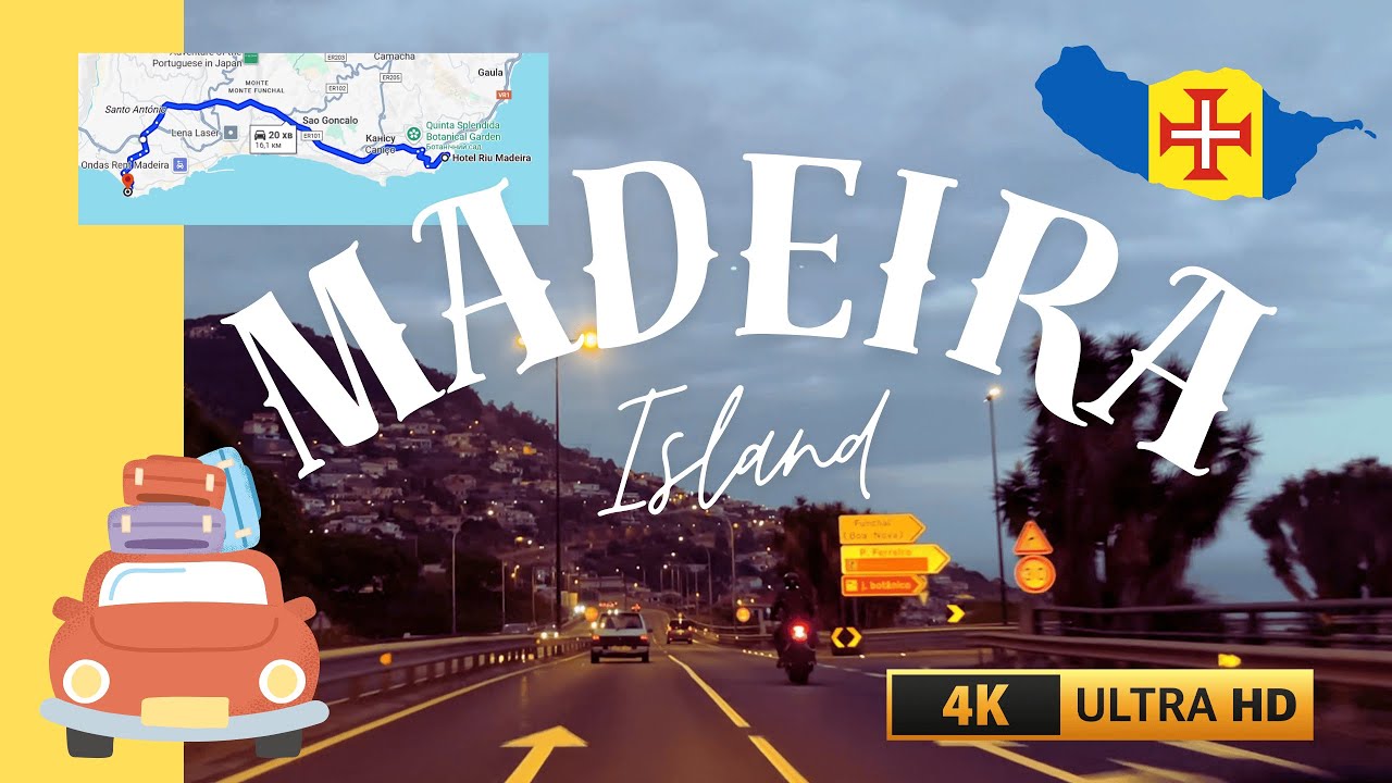 🚗 Evening Drive from Funchal to Caniço de Baixo | Scenic Mountain Roads & Tunnels in Madeira 🇵🇹