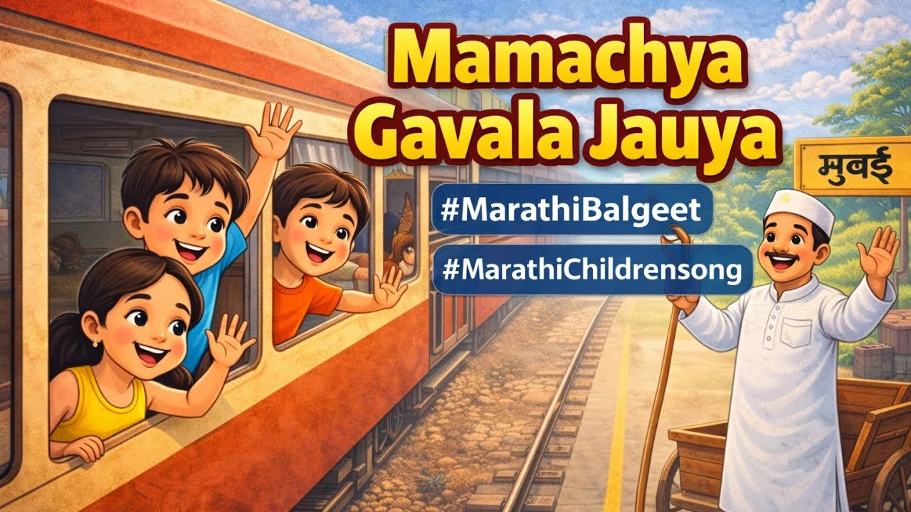 मामा च्या गावाला जाऊ या | Mamachya Gavala Jauya | Marathi Kids Poem |BalgeetRhymesKnowledge Duckling