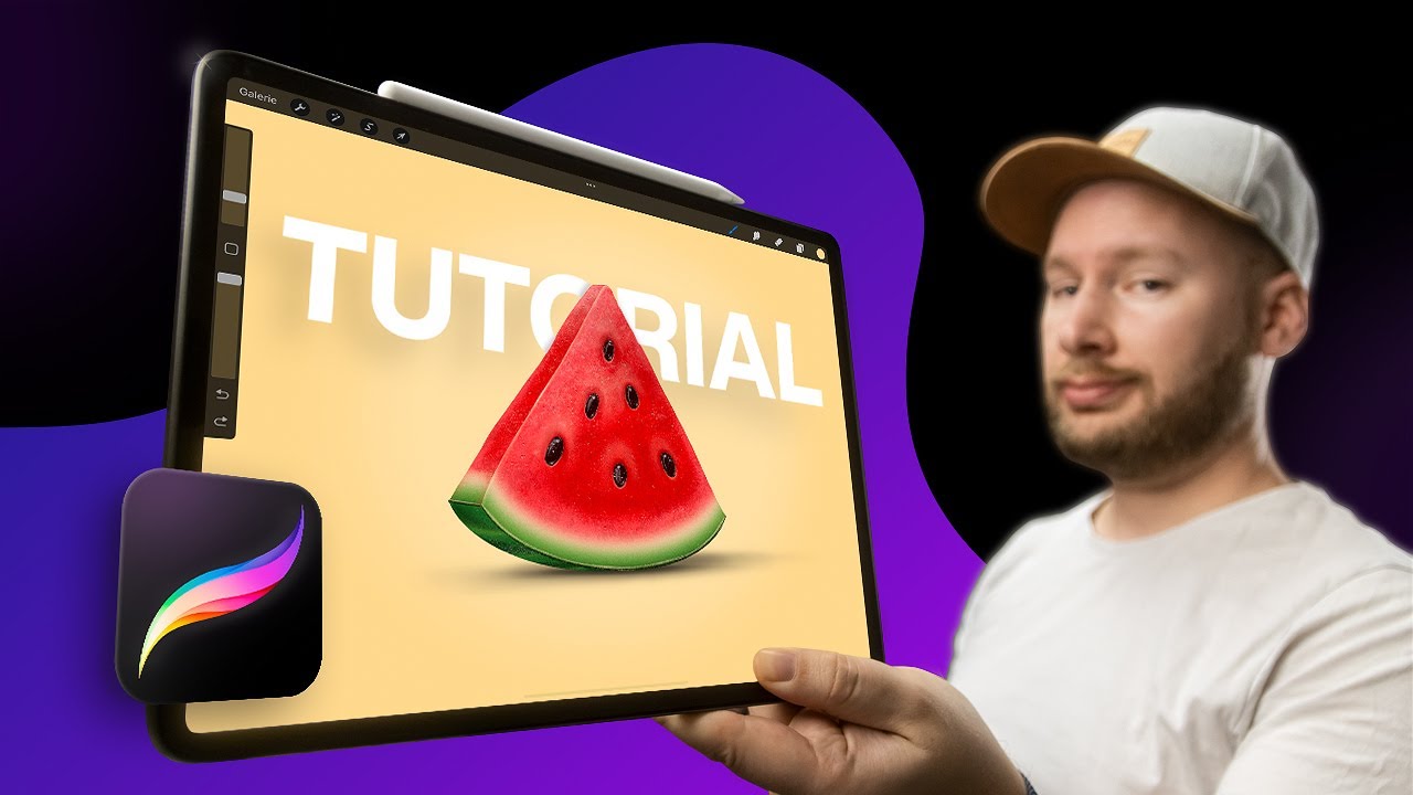 Mit Procreate Melone malen 🍉 Einfaches Einsteiger Tutorial auf deutsch