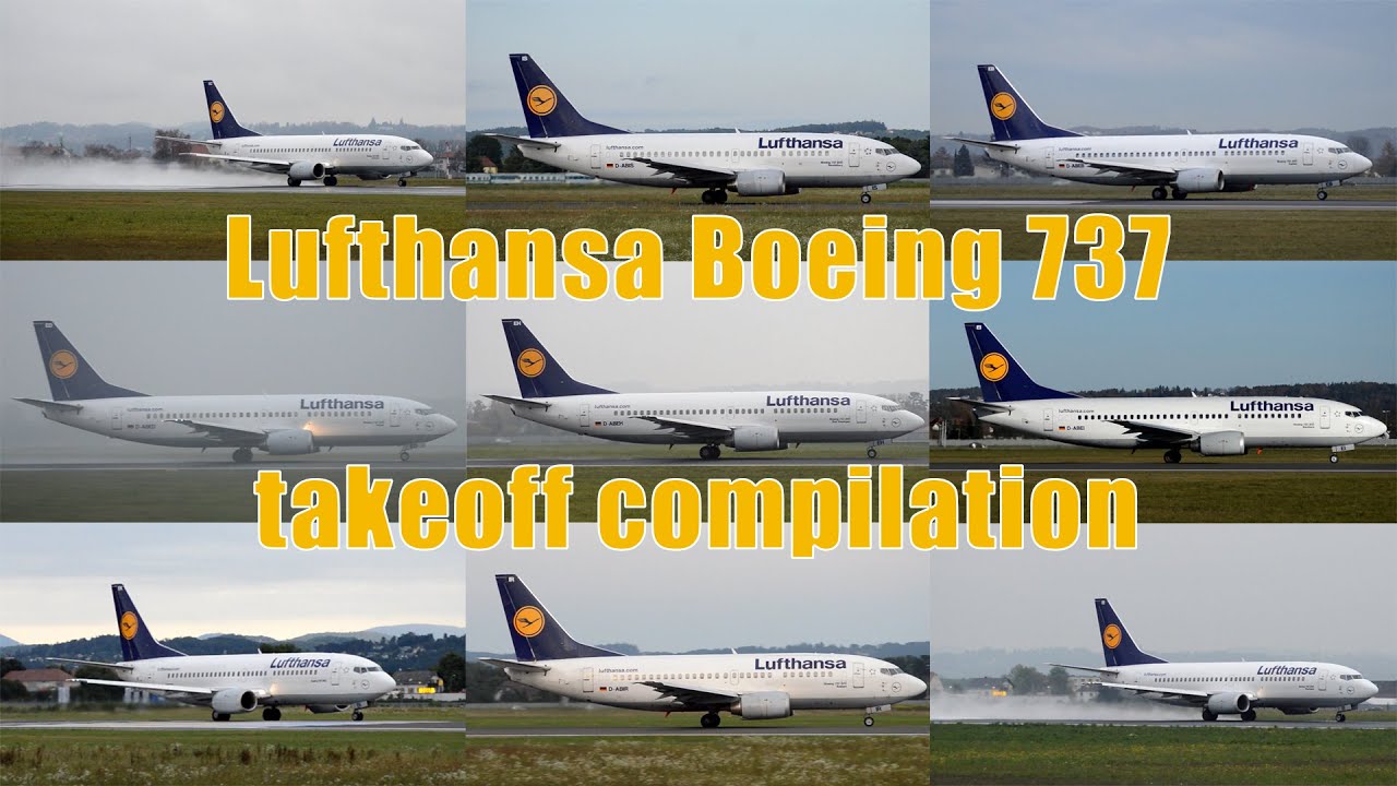 Lufthansa Boeing 733 & 735 takeoff compilation